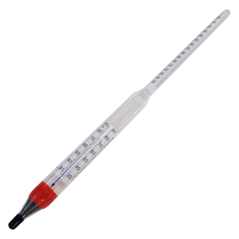 Dichte-Aräometer für Flüssiggas ASTM 101 H – 62 mit Thermometer +